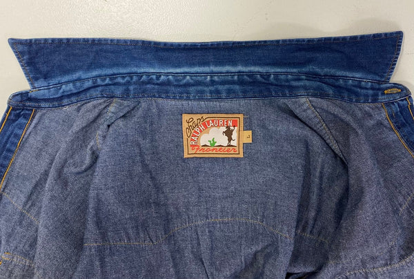 ラルフローレン Ralph Lauren 90's CHAPS チャップス FRONTIER デニムシャツ 長袖シャツ ブルー Lサイズ 201MT-3310