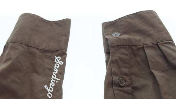 ウィンダンシー WIND AND SEA 胸ポケット 刺繍 ロングスリーブ シャツ長袖シャツ WDS-O-ATT-24-Q2-SH-01 長袖シャツ ブラウン Lサイズ 103MT-2969