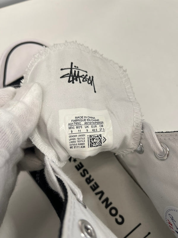 コンバース CONVERSE ×STUSSY CHUCK 70 HI BLACK/WHITE/BLACK ステューシーコラボ チャックテイラー 黒 白 A01765C メンズ靴 スニーカー ブラック 27.5cm 101sh-2292