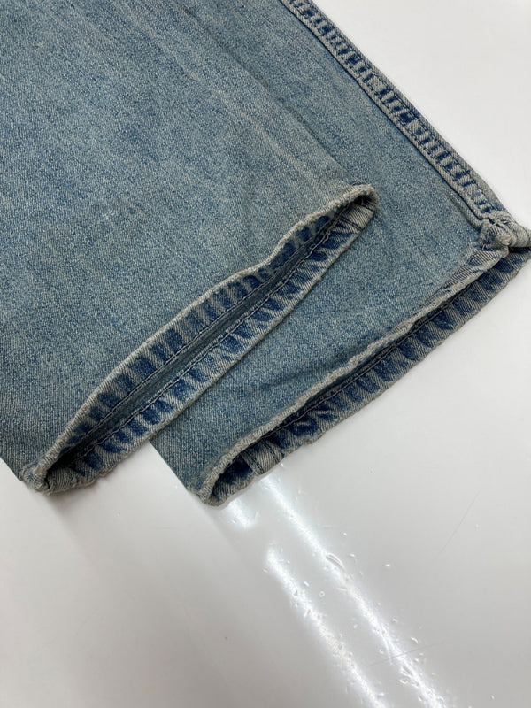 ダブルアールエル RRL 90s DENIM PANTS デニム パンツ ボタンフライ ジーパン ジーンズ USA製 三ツ星タグ Ralph Lauren インディゴ 青 ロゴ デニム ブルー 32×34 104MB-351