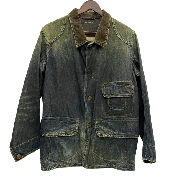 【曜日割引対象外】 キャピタル KAPITAL Kountry BORO Hunting Jacket Field Gun Club Jacket ハンティング カバーオール デニム ジャケット ブルー Mサイズ 201MT-4320 VB