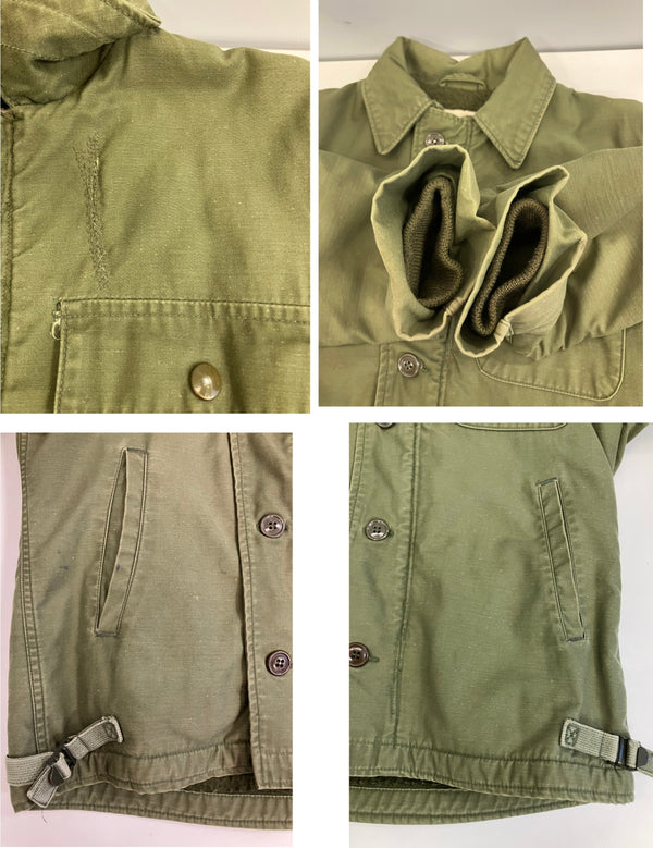 ミリタリー MILITARY 70's 70s 70年代 USN US NAVY A-2 DECK JACKET デッキジャケット DLA100-79-C-2336 ジャケット カーキ Sサイズ 101MT-3656