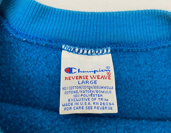 【曜日割引対象外】 チャンピオン Champion 90's  reverse weave USA製 カレッジ IOWA スウェット ブルー Lサイズ 201MT-2820 VB