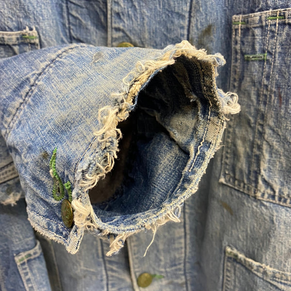 オシュコシュビゴッシュ OSHKOSH B'GOSH ~50's デニムカバーオール 襟コーデュロイ ジャケット ブルー 201MT-3577 VB