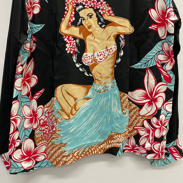 【曜日割引対象外】 サンサーフ SUN SURF SPECIAL EDITION L/S RAYON HAWAIIAN SHIRT SS28422 長袖シャツ ブラック Lサイズ 201MT-4290 VB