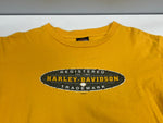 ハーレーダビットソン Harley Davidson 00s 00's ©2004 バイカー モーターサイクル プリント アメリカ製 MADE IN USA Tシャツ イエロー Lサイズ 101MT-3348