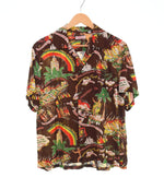 サンサーフ SUN SURF 2007 HISTORY OF THE ISLAND ALOHA SHIRT アロハ シャツ オープンカラー レーヨンシャツ SS33324 半袖シャツ ブラウン Mサイズ 103MT-2716