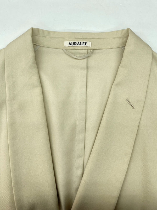 オーラリー AURALEE 21AW SUPER FINE WOOL COTTON TWILL SHAWL COLLAR JACKET ショール カラー ジャケット 薄茶 A21AJ01CW サイズ 4 ジャケット 無地 ベージュ 104MT-954