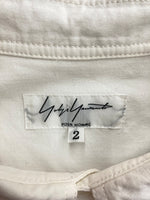 ヨウジヤマモト Yohji Yamamoto POUR HOMME PATCHWORK S/S SHIRT パッチワーク 半袖シャツ ボタン 白 紺 HU-B62-807 サイズ 2 半袖シャツ ロゴ ホワイト 104MT-1641