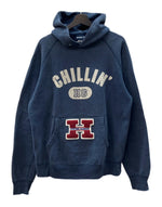 ヒステリックグラマー HYSTERIC GLAMOUR CHILLIN HOODIE SWEATSHIRT フーディー スウェットシャツ プルオーバー パーカー 裏起毛 トレーナー 紺 2CF-6760 パーカ ロゴ ネイビー Fサイズ 104MT-2127