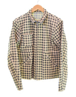 トーキング アバウト ジ アブストラクション TALKING ABOUT THE ABSTRACTION 転写 Wool Jacket ウール ジャケット 3rd TYPE チェック リバーシブル 2 ジャケット ブルー 103MT-2335