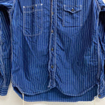 【曜日割引対象外】 リアルマッコイズ The REAL McCOY’S THE DOUBLE DIAMOND ウォバッシュストライプワークシャツ 長袖シャツ ブルー 16サイズ 201MT-4364 VB