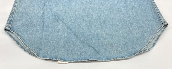 ダブルアールエル RRL 90s 三ツ星タグ DENIM SHIRT デニム ウエスタン メタルスナップボタン ヴィンテージ VINTAGE ラルフローレン RALPH LAUREN マレーシア製 ライトブルー 水色 長袖シャツ 無地 ブルー Mサイズ 104MT-1956