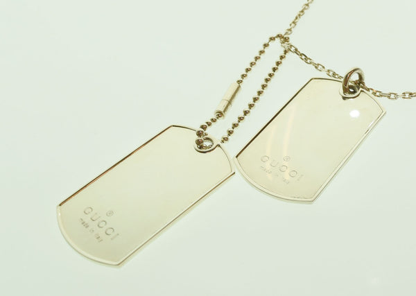 グッチ GUCCI SV925 ドッグタグ ネックレス シルバー925 メンズジュエリー・アクセサリー ネックレス・ペンダント シルバー 103G-149