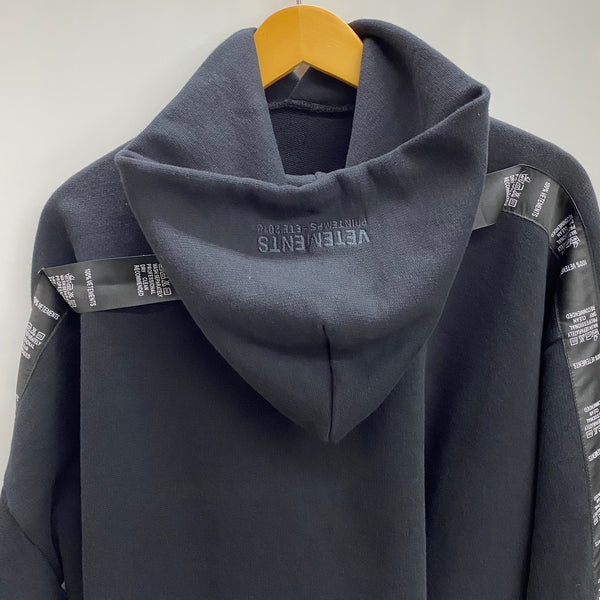 ヴェトモン VETEMENTS 18SS Tape Hoodie アシンメトリー パーカ ブラック Sサイズ 201MT-4023