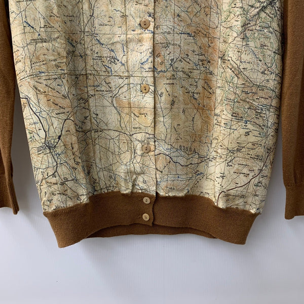 カルヴェン CARVEN セットアップ マップ柄 三陽商会 スーツ・セットアップ ブラウン Sサイズ 201LT-455