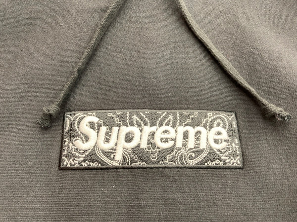 シュプリーム SUPREME 19AW BANDANA BOX LOGO HOODED SWEATSHIRT バンダナ ボックスロゴ プルオーバー 刺繍 黒 XLarge パーカ ワンポイント ブラック 104MT-169