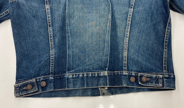 【曜日割引対象外】 リーバイス Levi's 60s 60年代 557XX 3rd サード オリジナル Vintage ヴィンテージ デニムジャケット トラッカージャケット レインボーステッチ ボタン裏D サイズ46 ジャケット 無地 ネイビー 104MT-2242