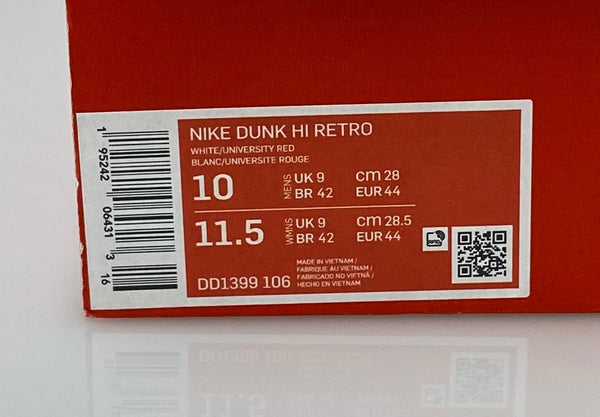 ナイキ NIKE ダンク ハイ Dunk High DD1399-106 メンズ靴 スニーカー ロゴ レッド 28cm 201-shoes848