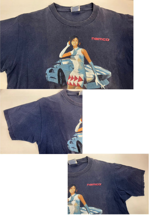 ヴィンテージ vintage 90's Hanes namco PlayStation レースゲーム RIDGE RACER TYPE 4 1998 ナムコ リッジレーサー GAME PROMO  XL Tシャツ ネイビー LLサイズ 101MT-3511