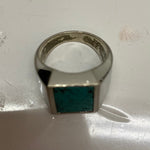 【中古】ハイドアンドシーク HIDE AND SEEK ターコイズリング スクエア 16号 メンズジュエリー・アクセサリー 指輪・リング シルバー 201goods-812