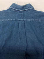 ラルフローレン RalphLauren POLO COUNTRY 90s BUTTONDOWN DENIM SHIRT ボタンダウン デニム シャツ ワーク 長袖 インディゴ 青 長袖シャツ ロゴ ブルー Lサイズ 104MT-2266