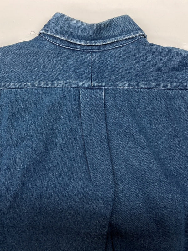ラルフローレン RalphLauren POLO COUNTRY 90s BUTTONDOWN DENIM SHIRT ボタンダウン デニム シャツ ワーク 長袖 インディゴ 青 長袖シャツ ロゴ ブルー Lサイズ 104MT-2266