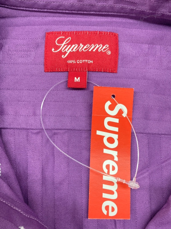 シュプリーム SUPREME 20FW Jacquard Stripe Twill Shirt ジャガード ストライプ ツイル シャツ 紫 長袖シャツ ストライプ パープル Mサイズ 104MT-1707