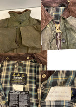 バブアー BARBOUR 90's 90年代 3ワラント GAMEFAIR ゲームフェア ワックス コットン オイルドジャケット ハーフコート VINTAGE ヴィンテージ A123 C38 ジャケット カーキ 101MT-5236