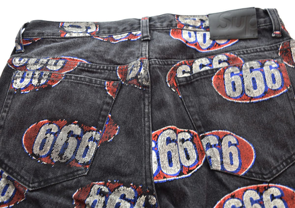 シュプリーム Supreme 17SS 666 denim jeans pants デニムペインター パンツ 黒 デニム ブラック 32 103MB-363