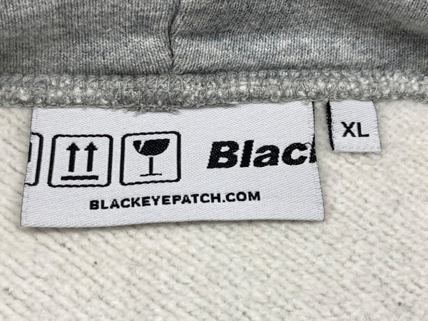 ブラックアイパッチ BlackEyePatch × VERDY ベルディ VICK OG LABEL HOODIE ヴィック オージー ラベル フーディ 灰 パーカ ロゴ グレー XLサイズ 104MT-1647