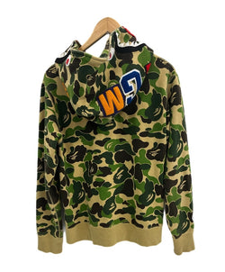 ア ベイシング エイプ A BATHING APE Shark Full Zip Hoodie シャーク フルジップ フーディ 001ZP1801011M パーカ カーキ Mサイズ 101MT-4263