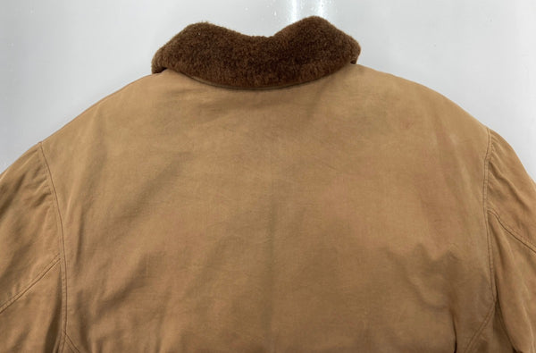 ラルフローレン RalphLauren 90s 90年代 ボアジャケット フライトジャケット ムートン シープスキン 茶 ジャケット 無地 ブラウン Lサイズ 104MT-2238