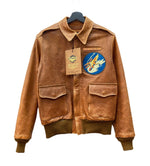 バズリクソンズ BUZZ RICKSON'S 東洋 TYPE A-2 HORSE HIDE FLIGHT JACKET DUBOW フライトジャケット レザー 馬革 CROWN 片爪 茶 サイズ 38 ジャケット ワンポイント ブラウン 104MT-1991