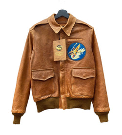 バズリクソンズ BUZZ RICKSON'S 東洋 TYPE A-2 HORSE HIDE FLIGHT JACKET DUBOW フライトジャケット レザー 馬革 CROWN 片爪 茶 サイズ 38 ジャケット ワンポイント ブラウン 104MT-1991