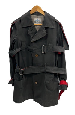 ヴィヴィアンウエストウッド  Vivienne Westwood MAN trench coat トレンチコート ライカ期 黒 4445-1301 表記サイズ44 ジャケット ブラック 101MT-4630