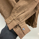 【曜日割引対象外】 ヴィンテージ vintage 40's mcgregor McGREGOR USA製 レーヨンシャツ 長袖シャツ ブラウン Mサイズ 201MT-3554 VB