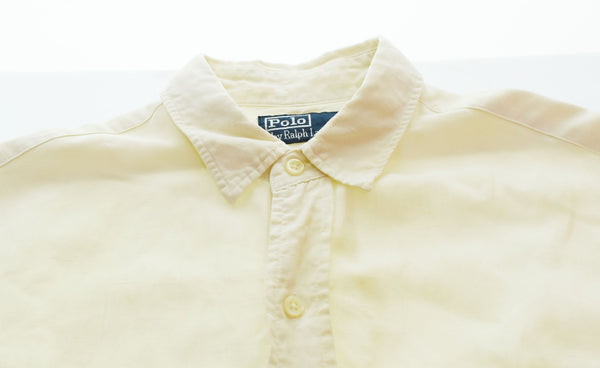 ラルフローレン RalphLauren 90s 90's Polo by Ralph Lauren LINEN×SILK リネン シルク シャツL/S White 長袖シャツ ホワイト Sサイズ 103MT-2675