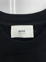 アミパリス AMI PARIS AMI DE COEUR CREWNECK SWEATSHIRT クルーネック スウェットシャツ トレーナー ハート 長袖 パーカー 黒 USW004-747 スウェット 刺繍 ブラック Lサイズ 104MT-2133