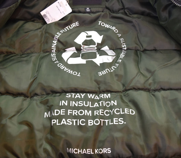 マイケルコース MICHAEL KORS Benson Faux Fur Trim Woven Parka ベンソン ファー パーカー 中綿 アウター OLIVE オリーブ MC27350 XS ジャケット グリーン SSサイズ 103MT-2198