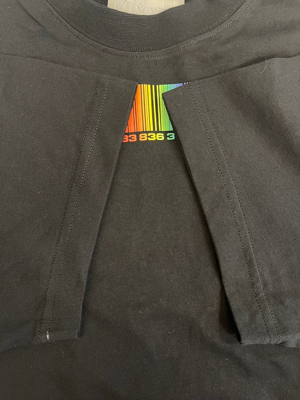 ヴェトモン VETEMENTS VTMNTS RAINBOW BARCODE レインボー バーコード 黒 VL12TR440B XS Tシャツ ブラック SSサイズ 101MT-4260