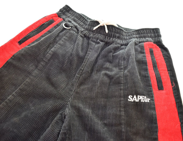 サプール SAPEUR コーデュロイ トラックパンツ 黒 ボトムスその他 ブラック LLサイズ 103MB-504