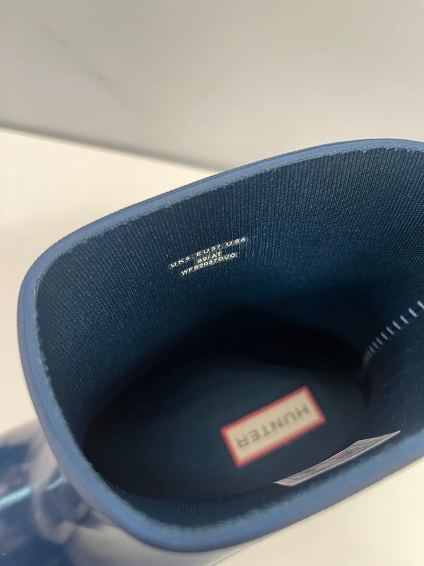 ハンター HUNTER レインブーツ リファインド ローヒール バイカー グロスデュオ ラバーブーツ ショートブーツ ムーンライト WFS2037DUO レディース靴 レインシューズ・長靴 ブーツ ネイビー UK4 EU37 US6 101sh-2296