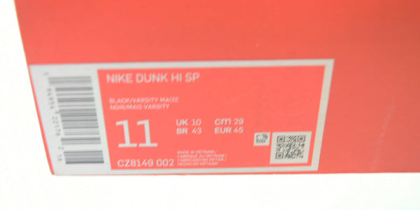 ナイキ NIKE DUNK HI ダンク ハイ スニーカー 黄色  CZ8149-002 メンズ靴 スニーカー イエロー 29cm 103S-586