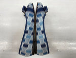 サルヴァトーレフェラガモ Salvatore Ferragamo ヴァリナ VARINA CHECKED BLOCK フラットシューズ パンプス ヴァラリボン RIBBON デニム DENIM 青 BLUE 752462 レディース靴 バレエシューズ リボンモチーフ ブルー SIZE5 1/2 104S-725