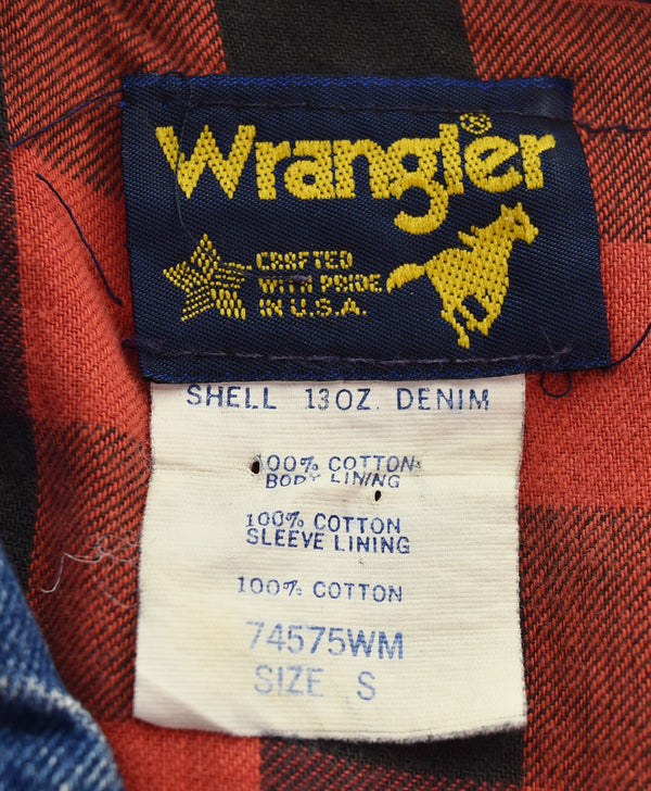 ラングラー Wrangler 80s 74575WM デニムトラッカージャケット 80's 裏地ネル ジャケット ブルー Sサイズ 103MT-3499