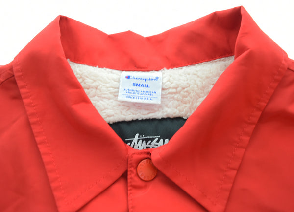 チャンピオン Champion STUSSYステューシー 裏ボア コーチジャケット C8-J626 ジャケット レッド Sサイズ 103MT-3192