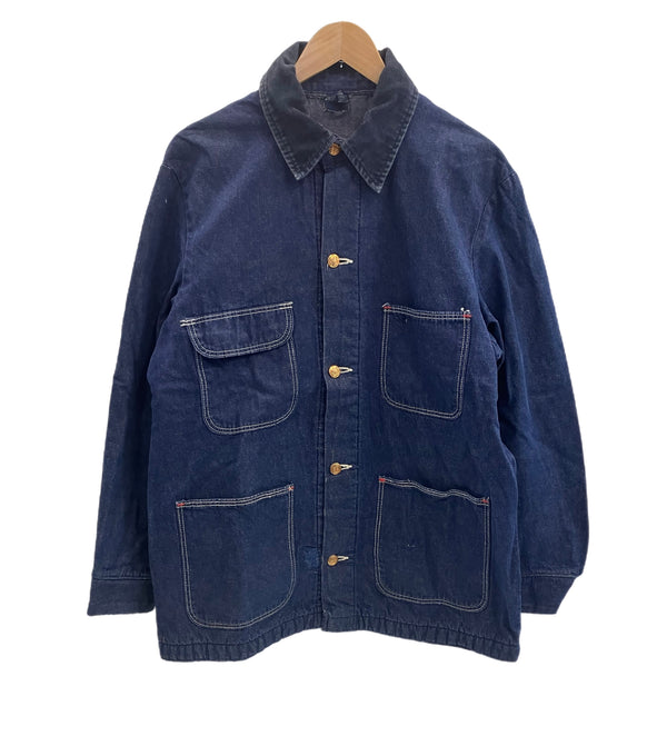 ラングラー Wrangler 70's 70年代 デニム カバーオール 襟コーデュロイ BLUE BELL ブルーベル ジャケット ブルー 101MT-4791