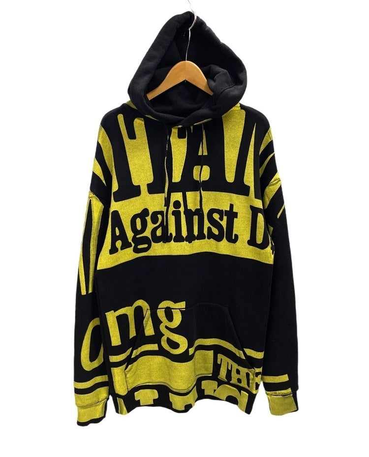 メゾン マルジェラ Maison Margiela Oversized Print Pullover Hoodie 18SS パーカー ワンピース 黒  表記なし パーカ プリント ブラック SSサイズ XS 101LT-98