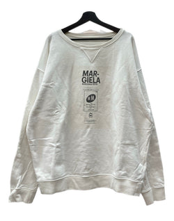 メゾンマルジェラ Maison Margiela 19AW OVERSIZE SWEATSHIRT オーバーサイズ スウェットシャツ クルーネック 長袖 白 S50GU0101 S25405 サイズ 44 スウェット プリント ホワイト 104MT-2210